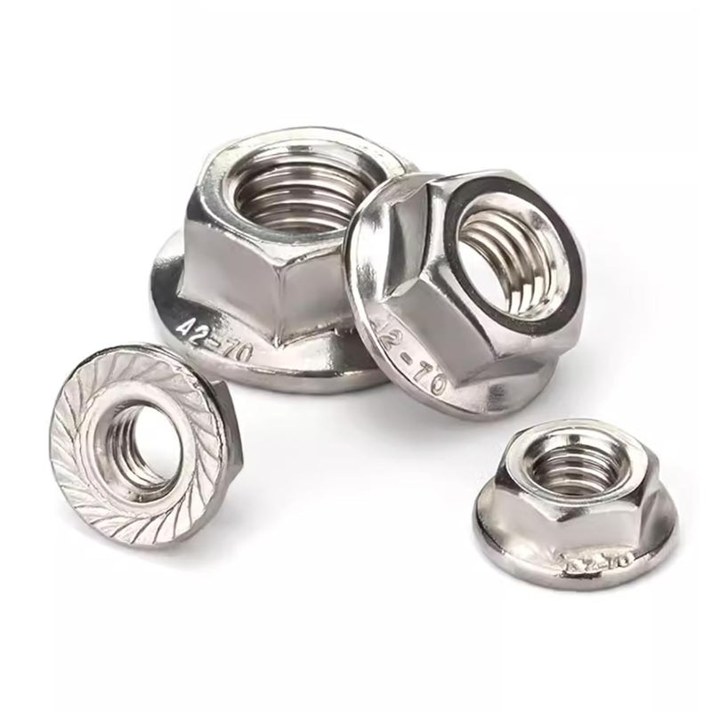 sotoolstop Store M6 Flange Nuts, 304 Stainless Steel M6-1.0 Serrated Flange Hex Lock Nuts, 20Pcs-Pack - Image 3